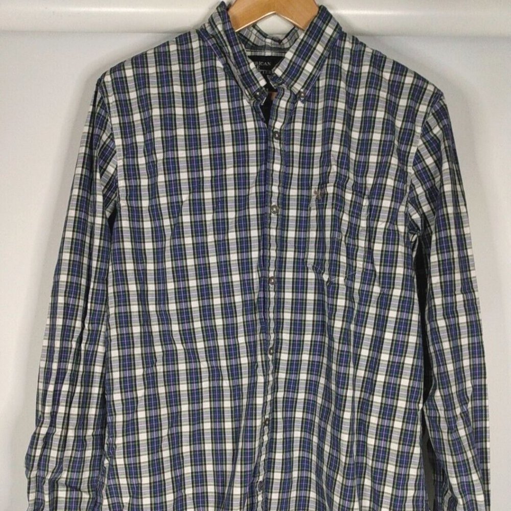 American Eagle Plaid Vintage Fit Mens XL Long Sleeve Button Up Shirt Outfitters